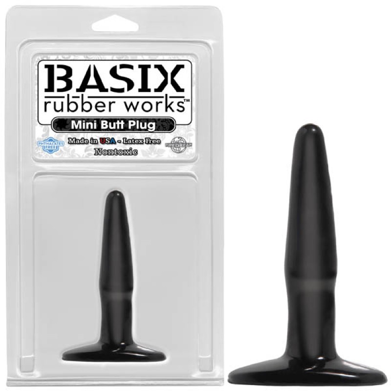 Basix Rubber Works Mini Butt Plug - Black